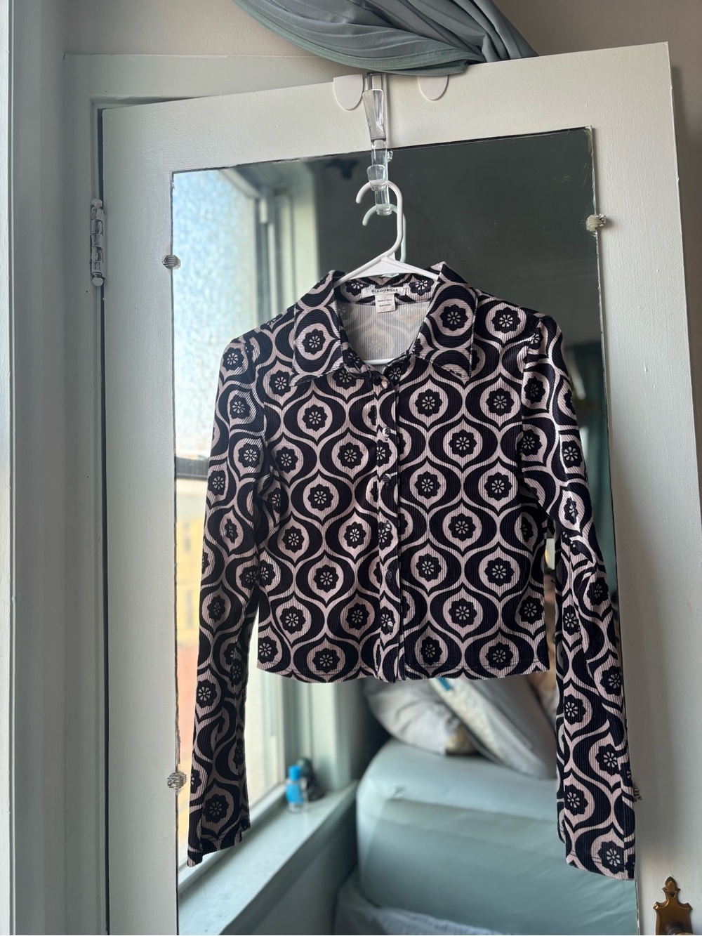 70s Retro Ribbed Button Down